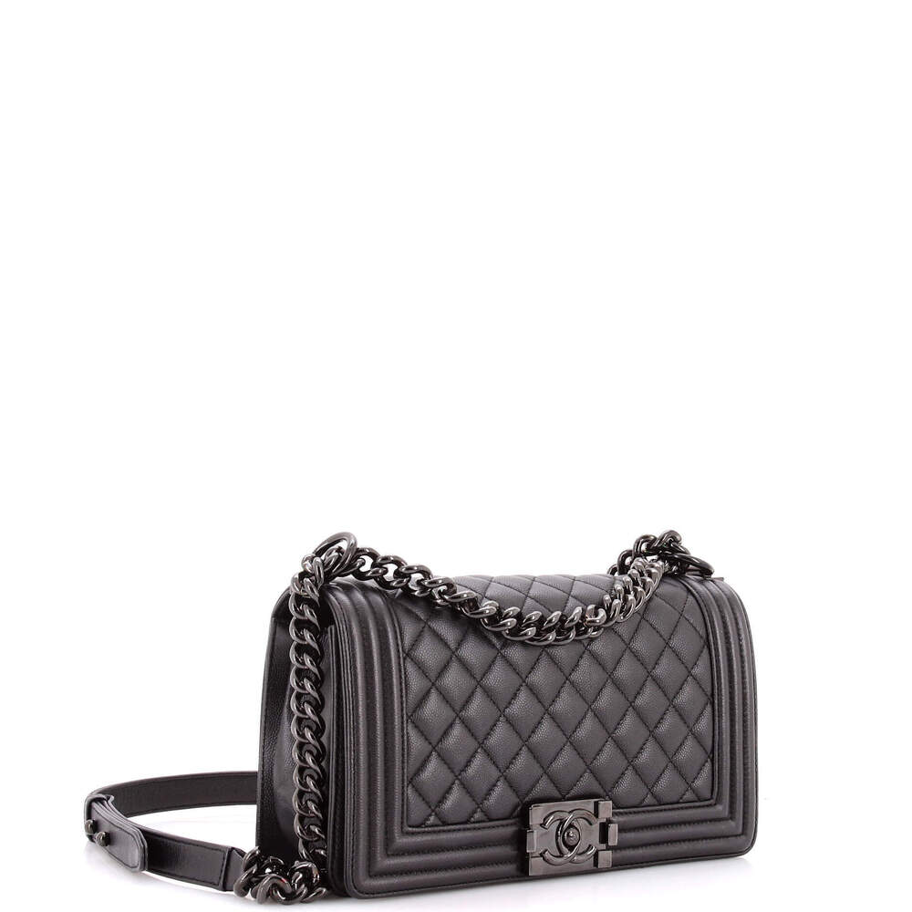 Chanel Old Medium So Black Boy Flap Bag Quilted Caviar - Picture 3 of 7